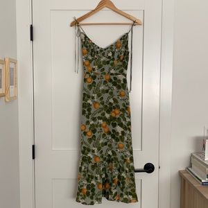 Reformation Embry Dress in Orange Grove (size 0)